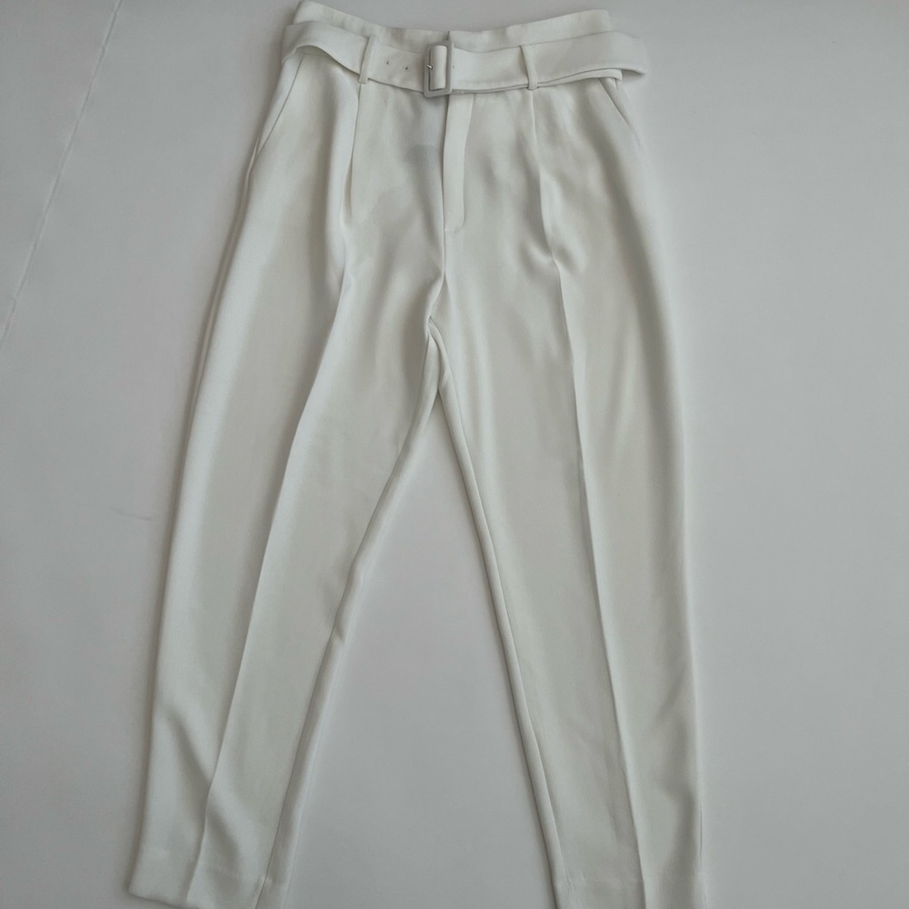 MNG Basics women’s white belted trousers